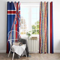 Hawaiian Sea Animals Window Curtain with Lei and Flag Style