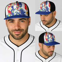 Hawaiian Sea Turtles and Plumeria Baseball Net Cap with Lei and Flag Grunge Style LT03 - Polynesian Pride