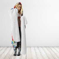 Hawaiian Sea Turtles and Plumeria Hooded Blanket with Lei and Flag Grunge Style LT03 - Polynesian Pride