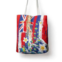 Hawaiian Sea Turtles and Plumeria Tote Bag with Lei and Flag Grunge Style LT03 - Polynesian Pride