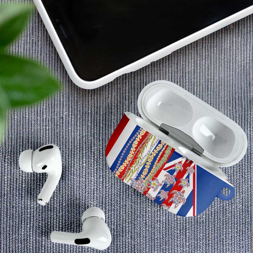 Hawaiian Polynesian Tribal Turtles AirPods Case with Lei and Flag Style LT03 - Polynesian Pride