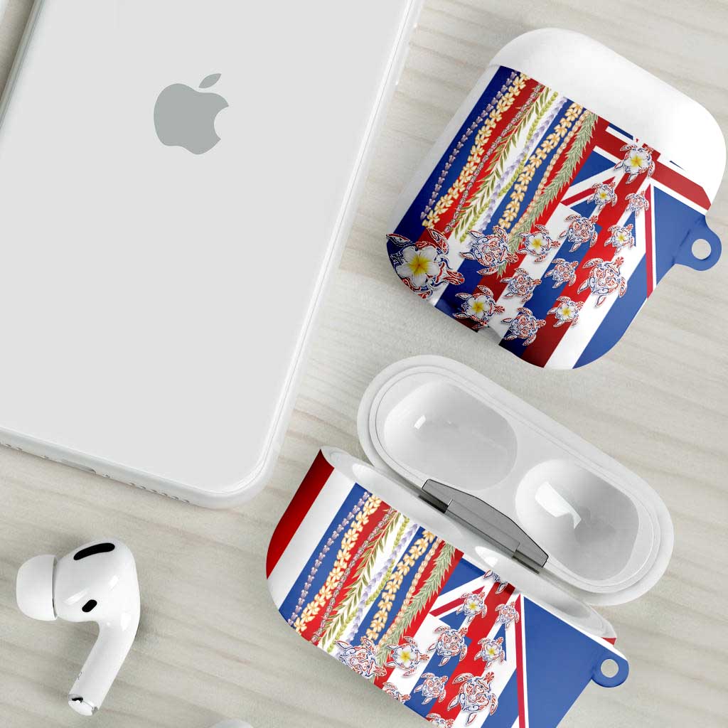 Hawaiian Polynesian Tribal Turtles AirPods Case with Lei and Flag Style LT03 - Polynesian Pride