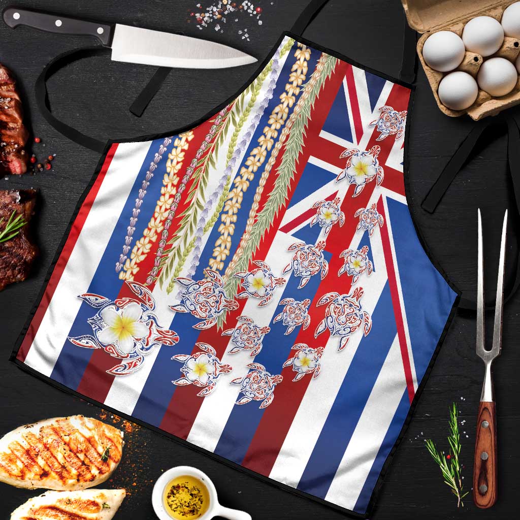Hawaiian Polynesian Tribal Turtles Apron with Lei and Flag Style LT03 Multicolor - Polynesian Pride