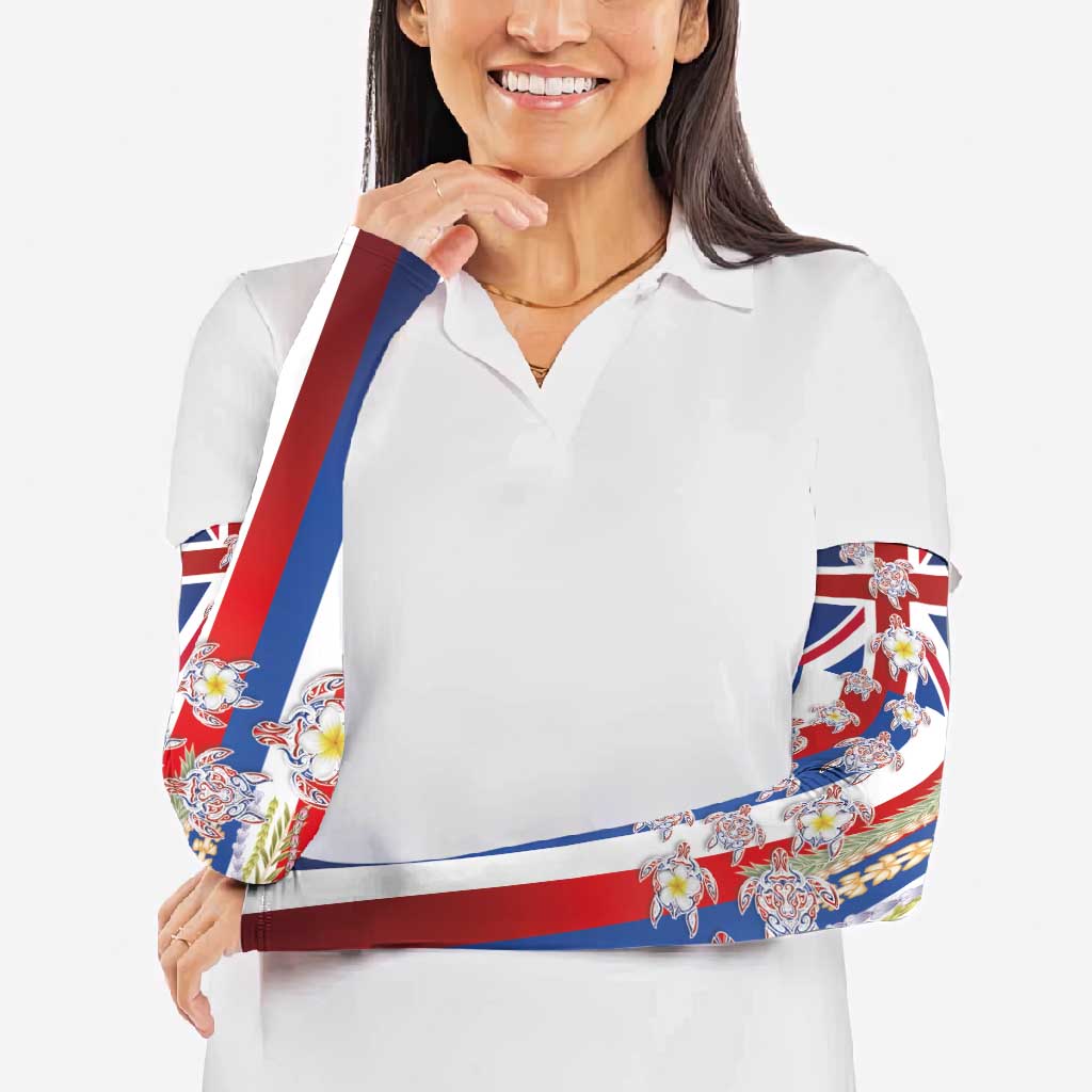 Hawaiian Polynesian Tribal Turtles Arm Sleeves with Lei and Flag Style LT03 - Polynesian Pride