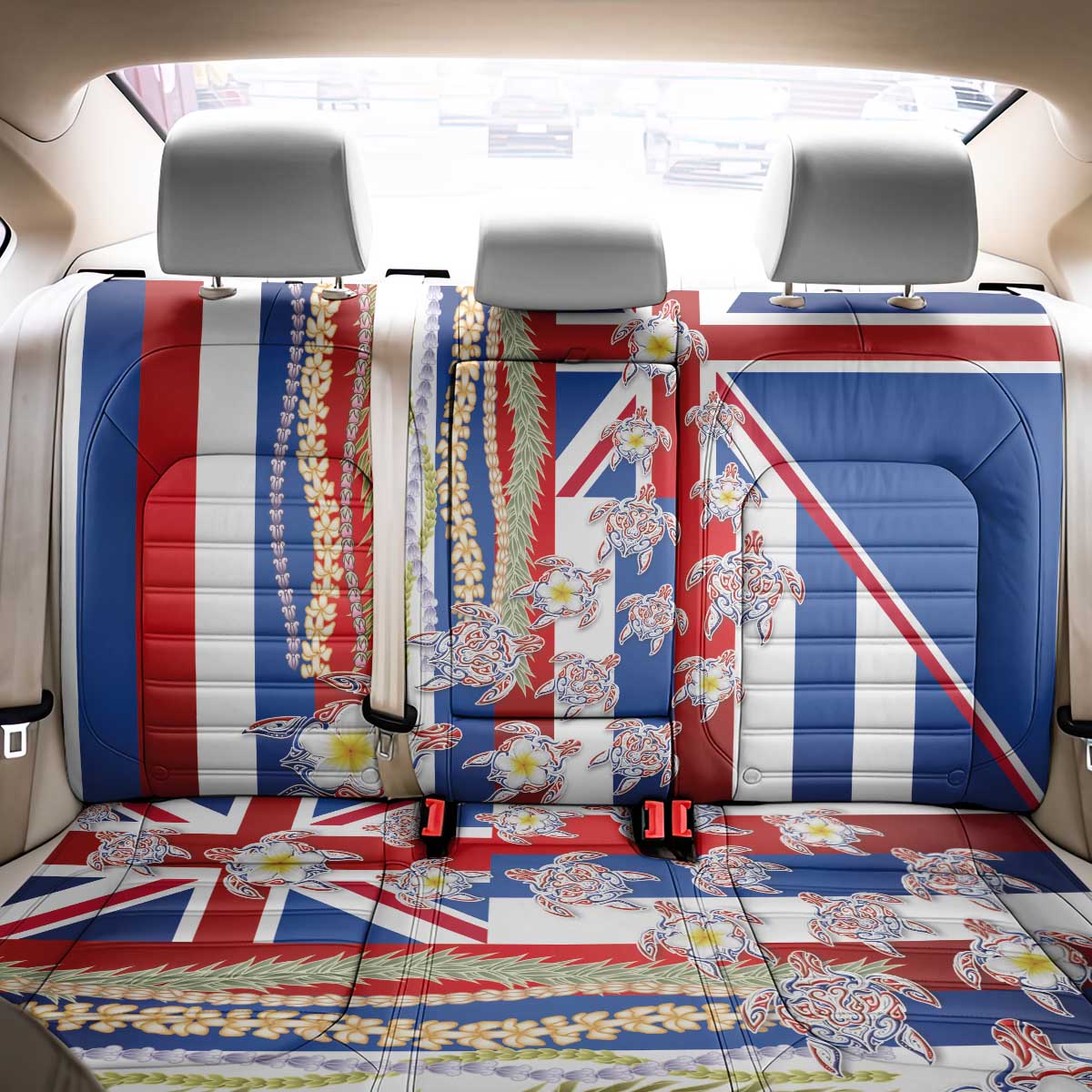 Hawaiian Polynesian Tribal Turtles Back Car Seat Cover with Lei and Flag Style LT03 - Polynesian Pride