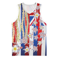 Hawaiian Polynesian Tribal Turtles Basketball Jersey with Lei and Flag Style LT03 Unisex Multicolor - Polynesian Pride