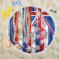 Hawaiian Polynesian Tribal Turtles Beach Blanket with Lei and Flag Style LT03 One Size 150cm Multicolor - Polynesian Pride