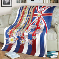 Hawaiian Polynesian Tribal Turtles Blanket with Lei and Flag Style LT03 - Polynesian Pride