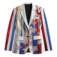 Hawaiian Polynesian Tribal Turtles Blazer with Lei and Flag Style LT03 Unisex Multicolor - Polynesian Pride