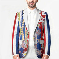 Hawaiian Polynesian Tribal Turtles Blazer with Lei and Flag Style LT03 - Polynesian Pride