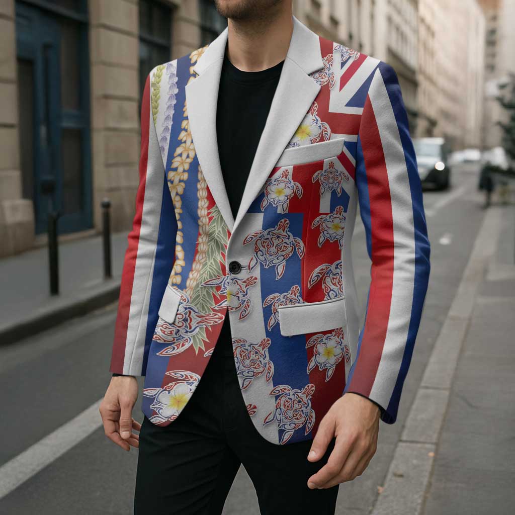 Hawaiian Polynesian Tribal Turtles Blazer with Lei and Flag Style LT03 - Polynesian Pride