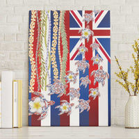 Hawaiian Polynesian Tribal Turtles Canvas Wall Art with Lei and Flag Style LT03 Without Frame Multicolor - Polynesian Pride