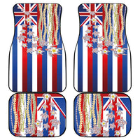 Hawaiian Polynesian Tribal Turtles Car Mats with Lei and Flag Style