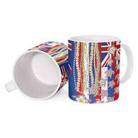 Hawaiian Polynesian Tribal Turtles Ceramic Mug with Lei and Flag Style LT03 - Polynesian Pride