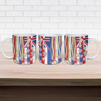 Hawaiian Polynesian Tribal Turtles Ceramic Mug with Lei and Flag Style LT03 - Polynesian Pride