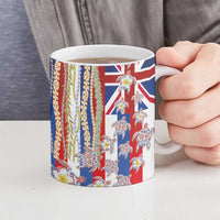 Hawaiian Polynesian Tribal Turtles Ceramic Mug with Lei and Flag Style LT03 - Polynesian Pride