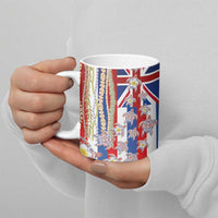 Hawaiian Polynesian Tribal Turtles Ceramic Mug with Lei and Flag Style LT03 - Polynesian Pride