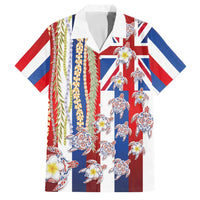 Hawaiian Polynesian Tribal Turtles Family Matching Mermaid Dress and Hawaiian Shirt with Lei and Flag Style