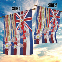 Hawaiian Polynesian Tribal Turtles Garden Flag with Lei and Flag Style