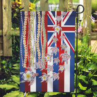Hawaiian Polynesian Tribal Turtles Garden Flag with Lei and Flag Style