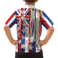 Hawaiian Polynesian Tribal Turtles Hawaiian Shirt with Lei and Flag Style