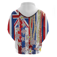 Hawaiian Polynesian Tribal Turtles Hoodie with Lei and Flag Style LT03 - Polynesian Pride