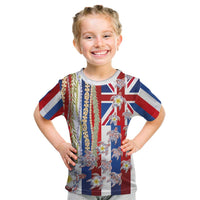 Hawaiian Polynesian Tribal Turtles Kid T Shirt with Lei and Flag Style LT03 Multicolor - Polynesian Pride