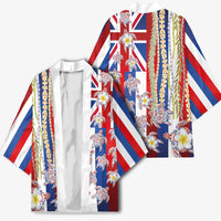 Hawaiian Polynesian Tribal Turtles Kimono with Lei and Flag Style LT03 - Polynesian Pride