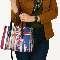 Hawaiian Polynesian Tribal Turtles Leather Bag with Lei and Flag Style LT03 - Polynesian Pride