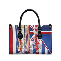 Hawaiian Polynesian Tribal Turtles Leather Bag with Lei and Flag Style LT03 - Polynesian Pride