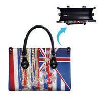Hawaiian Polynesian Tribal Turtles Leather Bag with Lei and Flag Style LT03 - Polynesian Pride