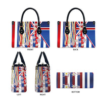 Hawaiian Polynesian Tribal Turtles Leather Bag with Lei and Flag Style LT03 - Polynesian Pride