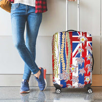 Hawaiian Polynesian Tribal Turtles Luggage Cover with Lei and Flag Style LT03 - Polynesian Pride