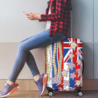 Hawaiian Polynesian Tribal Turtles Luggage Cover with Lei and Flag Style LT03 - Polynesian Pride