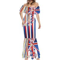 Hawaiian Polynesian Tribal Turtles Mermaid Dress with Lei and Flag Style LT03 - Polynesian Pride