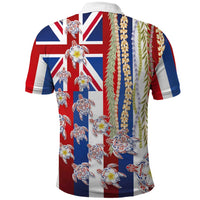 Hawaiian Polynesian Tribal Turtles Polo Shirt with Lei and Flag Style LT03 - Polynesian Pride