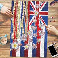 Hawaiian Polynesian Tribal Turtles Puzzle with Lei and Flag Style LT03 Multicolor - Polynesian Pride