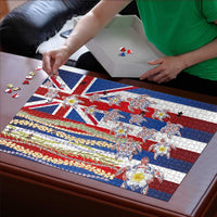 Hawaiian Polynesian Tribal Turtles Puzzle with Lei and Flag Style LT03 - Polynesian Pride