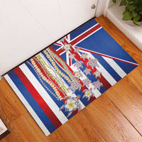 Hawaiian Polynesian Tribal Turtles Rubber Doormat with Lei and Flag Style LT03 - Polynesian Pride