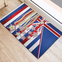 Hawaiian Polynesian Tribal Turtles Rubber Doormat with Lei and Flag Style LT03 - Polynesian Pride