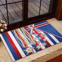 Hawaiian Polynesian Tribal Turtles Rubber Doormat with Lei and Flag Style LT03 - Polynesian Pride