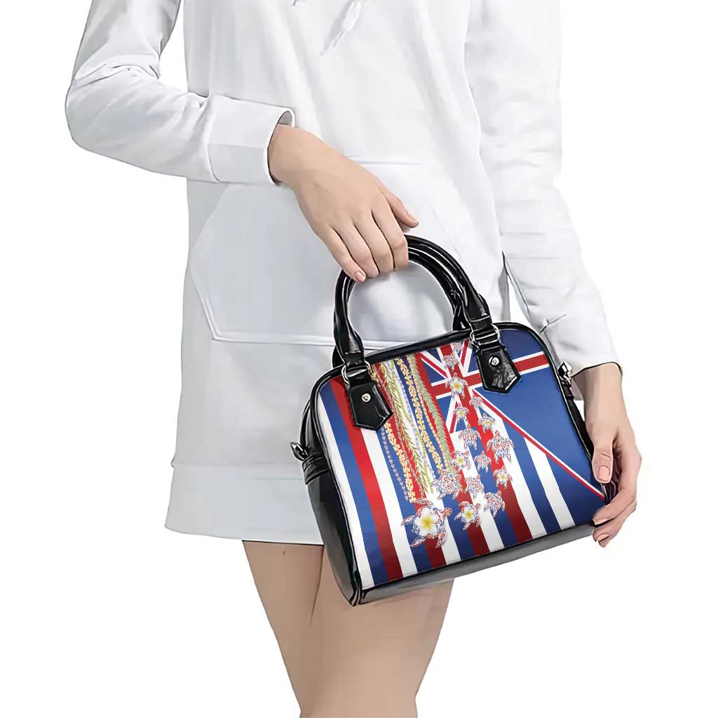Hawaiian Polynesian Tribal Turtles Shoulder Handbag with Lei and Flag Style LT03 - Polynesian Pride
