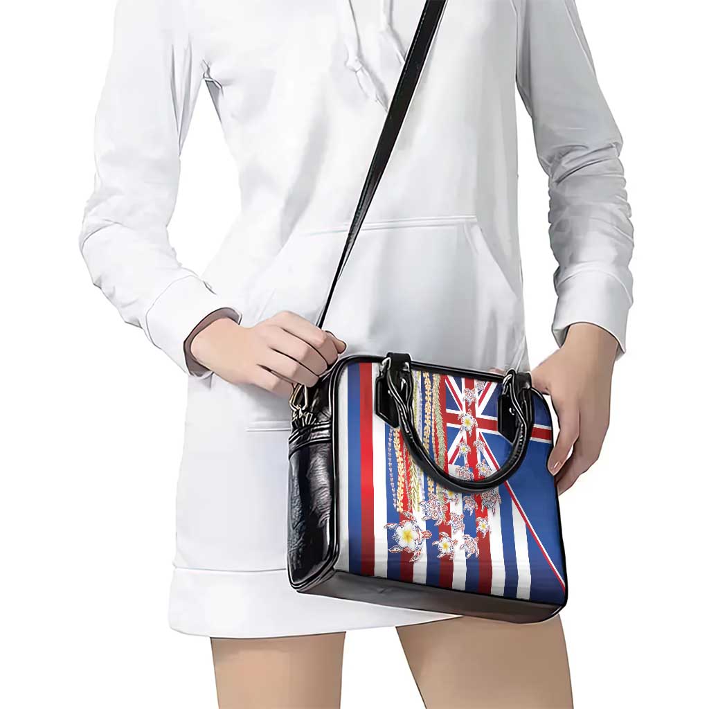 Hawaiian Polynesian Tribal Turtles Shoulder Handbag with Lei and Flag Style LT03 - Polynesian Pride