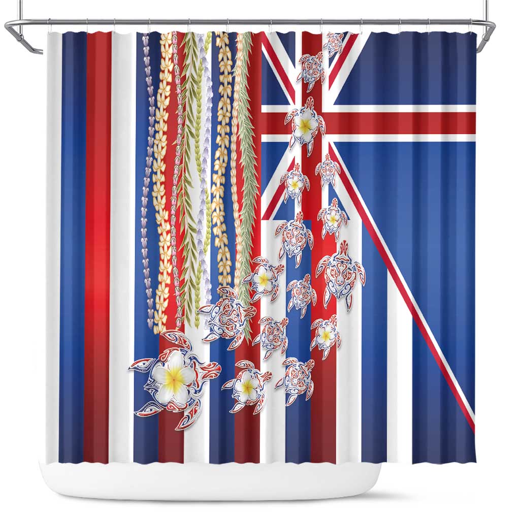 Hawaiian Polynesian Tribal Turtles Shower Curtain with Lei and Flag Style LT03 Multicolor - Polynesian Pride