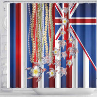 Hawaiian Polynesian Tribal Turtles Shower Curtain with Lei and Flag Style LT03 - Polynesian Pride
