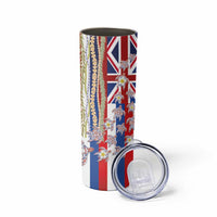 Hawaiian Polynesian Tribal Turtles Skinny Tumbler with Lei and Flag Style LT03 - Polynesian Pride