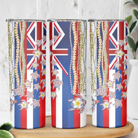 Hawaiian Polynesian Tribal Turtles Skinny Tumbler with Lei and Flag Style LT03 - Polynesian Pride