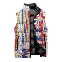 Hawaiian Polynesian Tribal Turtles Sleeveless Puffer Jacket with Lei and Flag Style LT03 - Polynesian Pride