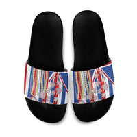 Hawaiian Polynesian Tribal Turtles Slide Sandals with Lei and Flag Style LT03 Multicolor - Polynesian Pride