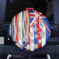Hawaiian Polynesian Tribal Turtles Spare Tire Cover with Lei and Flag Style LT03 No hole Multicolor - Polynesian Pride
